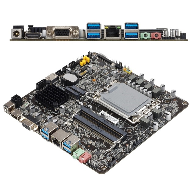 B660 Mini-ITX Motherboard M.2 WIFI USB3.2 GEN2/GEN1 LGA 1700 12th Gen Mainboard with LVDS VGA HD Display DDR4 DIMM for I9 7 5 3