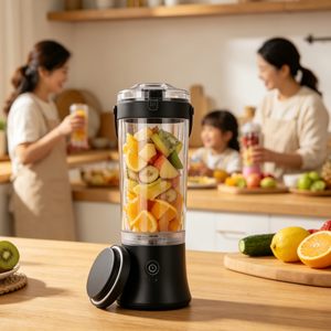 Exprimidor de Naranjas Portátil, Exprimidor Eléctrico con Cuchillas de Acero Inoxidable, Motor Silencioso, USB, Vaso de Viaje Portátil con Tapa - Product Image 1