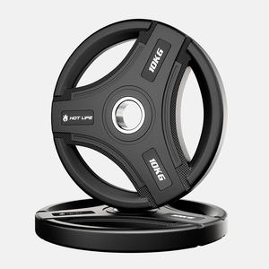 工場卸売ゴム製ウェイトプレート高品質滑り止め一体型鋳造厚型トレーニングバーベルプレート - Product Image 3