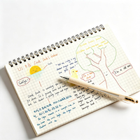 Carnet à spirale A5 de Malaisie 205x140mm avec couverture kraft, ligné, pour étudiants et notes quotidiennes
