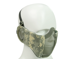 Masque en maille demi-visage avec protection des oreilles lunettes tactiques pour hommes adultes femmes BBS Paintball tir CS jeux de survie Cosplay