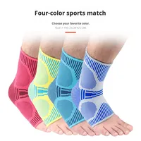 Chaussettes de soutien de la cheville en nylon tricoté multicolore, respirantes, à compression, anti-entorse, pour le basketball, le football, unisexe