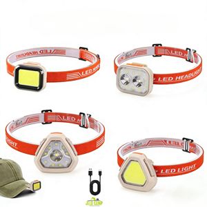 Linterna frontal LED súper brillante para correr de noche al aire libre, equipo de camping, recargable por USB, luz con clip para gorra, luz de trabajo, faros delanteros. - Product Image 1