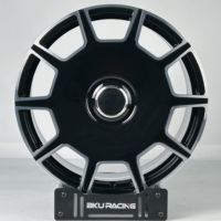 Jantes forgées Bku 5x120 de 23 et 24 pouces, jantes personnalisées de luxe noires brillantes pour Rolls Royce Wraith Ghost Dawn Spectre Phantom Cullinan