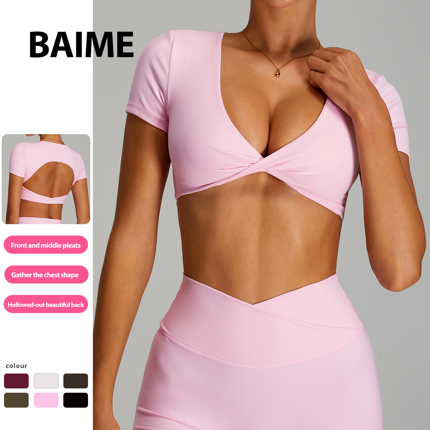 Wholesale New Fashion Comfortable Quick-drying Twist Crop Tops Comfortable Yoga Tank Top for Women