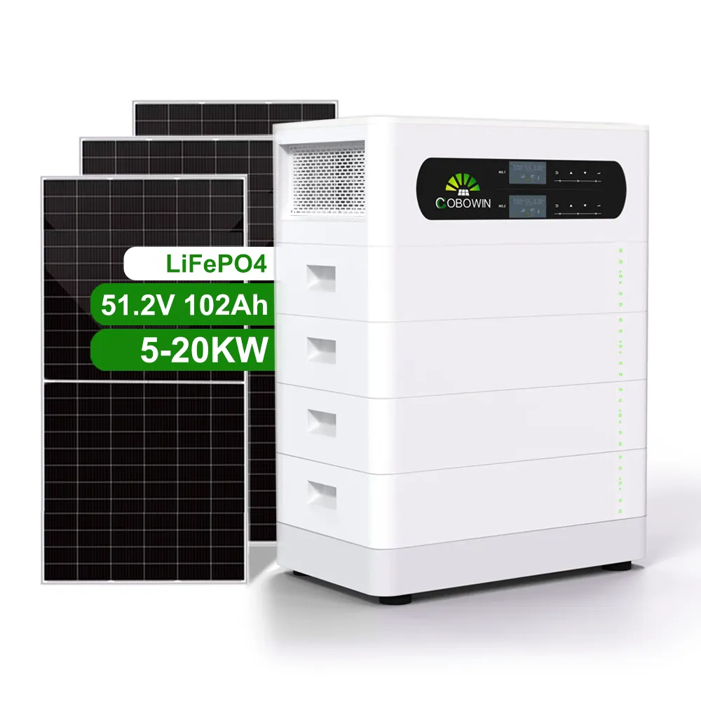 סוללת ליתיום ניתנת לערמה של קובווין 5KWH 10KWH 15KWH 20KWH LiFePO4 סוללה סולארית סוללת אחסון אנרגיה לשימוש ביתי
