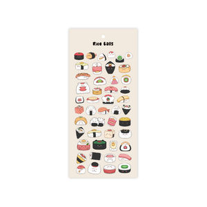 Dessin animé paillettes <span class=keywords><strong>Sushi</strong></span> autocollants personnalisé étanche vinyle mignon baiser coupe autocollants pour bouteille décoratif Journal autocollant Scrapbooking - Product Image 1