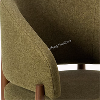 Chaise de salle à manger moderne en bois massif avec revêtement en velours/lin, dossier confortable pour la maison, le salon