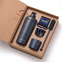 Ensemble cadeau de bouteilles de shaker à protéines Everich Exercise Gym Sports à double paroi en acier inoxydable pour l'entraînement, 600 ml et 700 ml, avec fond de rangement