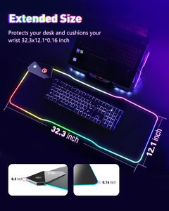 Alfombrilla de ratón para juegos RGB Light de gran tamaño con carga inalámbrica para oficina o juegos - Product Image 3