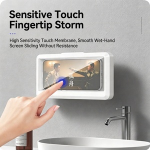 Retráctil 360 °   Soporte Giratorio para Teléfono Móvil con Certificación IPX6 a Prueba de Agua, para Cocina y Baño, Antivaho y con Pantalla Táctil Suave, Estuche de Almacenamiento para Teléfono - Product Image 4