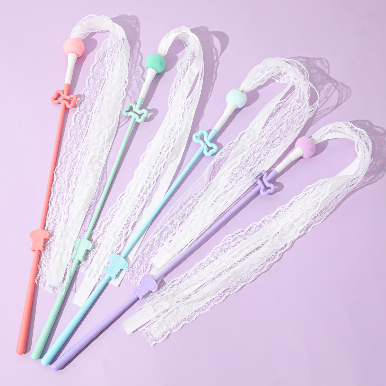 Fairy ribbon funny cat stick-bone
