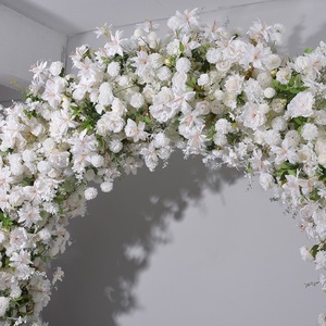 Arco de flores de seda en forma de U de alta calidad, rojo y rosa, para telón de fondo de boda, elegante arco de boda - Product Image 5