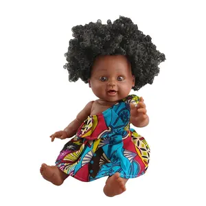 14 inch afro hair for kids Cheap fashion alive toy african kids girl reborn doll black baby dolls for kids