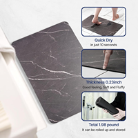 Tapis de bain en caoutchouc naturel avec terre de diatomée, super absorbant, tapis de sol de salle de bain à séchage rapide, tapis de douche doux CC