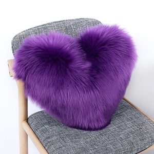 <strong>Heart</strong> <strong>Shaped</strong> Faux Wool Fur <strong>Cushion</strong> Covers Fluffy Soft Plush Throw Pillow Cover Pillowcase - Product Image 5