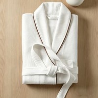 Peignoir en coton pur blanc avec logo personnalisé, unisexe, pour couple, quatre saisons, peignoir d'hôtel étoilé