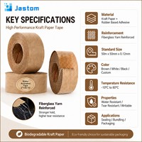 Ruban adhésif en papier kraft renforcé de fibres de verre activé par l'eau, ruban adhésif en papier activé par l'eau, ruban adhésif d'emballage en kraft imprimé sur mesure