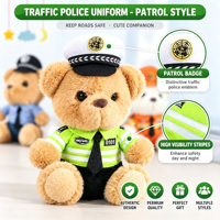 Peluche douce de 4 pouces, ours en peluche policier ou animal en peluche pompier, avec uniforme, porte-clés, pour prix de machine d'arcade de centre commercial et usine