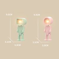 Veilleuse magnétique Art Déco en forme d'animal Mini Robot LED avec batterie en PP Lampe de décoration de bureau pour enfants/adolescents