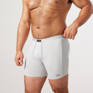 Venta al por mayor de verano deportes malla piel amigable transpirable Madal de gran tamaño plana esquina Calzoncillos bóxer para hombre - Product Image 2