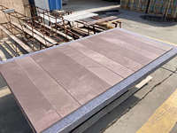 Grès brun violet chinois naturel avec motif de veines de bois dalles de grès bloc de carreaux pavé de pas aiguisé flammé