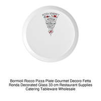 Assiette à pizza gourmet décorative 33 cm Ronda Bormioli Rocco en verre décoré