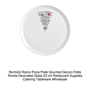 Assiette à pizza gourmet décorative 33 cm Ronda Bormioli Rocco en verre décoré - Product Image 2