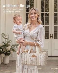 Portable Changing Table Basket Postpartum <b>Caddy</b> & Tote Bag Pouch Baby <b>Diaper</b> <b>Caddy</b> Organizer - Product Image 2