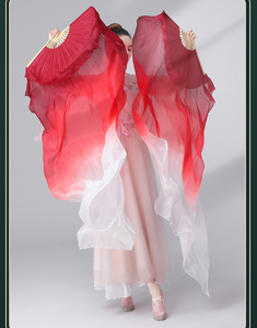 Éventails en soie ultra-fins pour la <span class=keywords><strong>danse</strong></span> <span class=keywords><strong>orientale</strong></span> féminine, accessoire de spectacle doux et léger à tenir à la main - Product Image 4