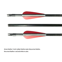 Flèche en fibre de verre rouge et blanche, légère, durable, avec un spine 500 et un emmanchement en aluminium pour le tir d'entraînement