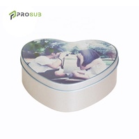 Prosub Sublimation Boîtes en fer blanc Conteneur emballé de bonbons Impression personnalisée Boîte cadeau en métal avec feuille d'aluminium