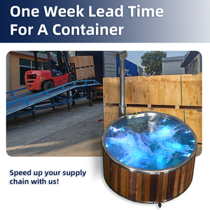 Vasca Portatile per Bagno Caldo <span class=keywords><strong>e</strong></span> Freddo, Vasca Idromassaggio Ibrida a Legna con Pompa di Circolazione per <span class=keywords><strong>Relax</strong></span> all'Aperto - Product Image 5