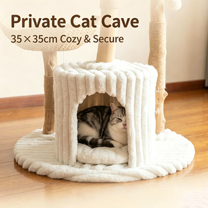 Tmall Arbre à chat en bois de frappeur, avec panier suspendu en bois massif, nid en rotin tressé et poteau en sisal, pour chat de grande taille Foreign Tr - Product Image 4