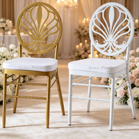 Chaise Chavari Tiffanie en métal doré et blanc empilable, personnalisable OEM ODM, pour réception de mariage