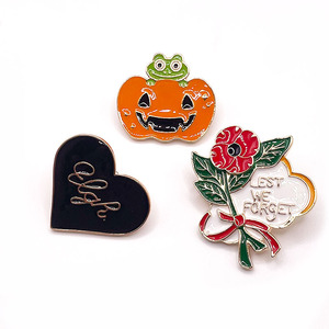 고스 펑크 주얼리 선물 브로치 핑크 폰 고스트 팝콘 단검과 낫 꽃 묘비 블랙 니켈 도금 금속 배지 핀 - Product Image 3