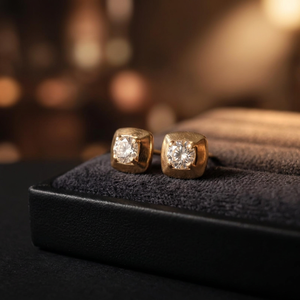 ต่างหูเพชรทรงสี่เหลี่ยมแบบฝังขอบ – ทอง 14k พร้อมเพชรที่ได้รับการรับรอง – ผู้ผลิตเครื่องประดับชั้นดี - Product Image 1