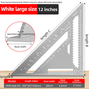 Règle <span class=keywords><strong>triangulaire</strong></span> de mesure en alliage d'aluminium pour charpentier, 7/12 pouces - Product Image 4