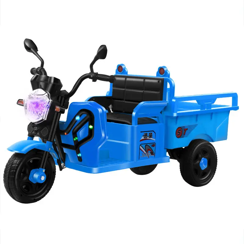 Triciclo eléctrico con cubo para niños, triciclo eléctrico con panel de Educación Temprana, teléfono móvil, puede controlar la seguridad, material PP
