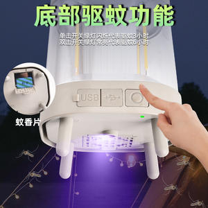 Linterna de camping T6002 LED portátil, impermeable, para tienda de campaña, con control táctil recargable por USB para camping - Product Image 4