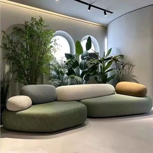 Modern Pebble Modular Compressed Sofa Organic Curved Boucle Sectional Sofa Couch for Large Living Room - Product Image 2