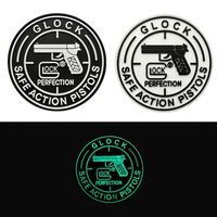 Patchs PVC personnalisés de haute qualité pour Glock, patchs tactiques à velcro, patchs de moral pour sacs à dos et vestes, vente en gros