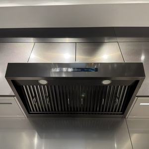 Hotte aspirante électrique 36 pouces 1000 m³/h pour cuisine et hôtel, télécommande, 2 lumières LED, murale, en acier inoxydable noir - Product Image 4