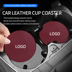 Sottobicchieri Universali in Pelle per Auto Disponibili in Fabbrica, Logo Personalizzabile, Tappetini Antiscivolo e Resistenti al Calore per Auto e Casa - Product Image 1