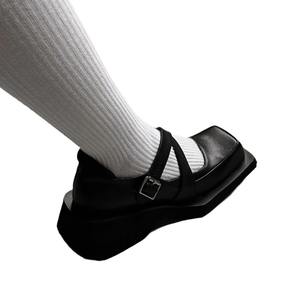 Bailarinas de Punta Cuadrada Estilo Francés para Mujer, de Cuero Genuino, Impermeables, Ligeras, Retro, Acabado Mate, con una Sola Correa y Punta Cerrada - Product Image 1