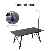 Table pliante tactique en aluminium trois pièces portable pour camping en extérieur, mobilier d'extérieur multifonctionnel réglable carré
