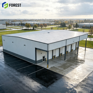 Entrepôt commercial modulaire préfabriqué en acier à grande portée, centre de distribution de marchandises commerciales robustes - Product Image 1