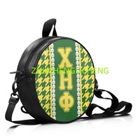 Sac rond en tissu réutilisable Sorority Chi Eta Phi PU pour femme, sac de shopping de sororité en gros, sac de week-end de haute qualité