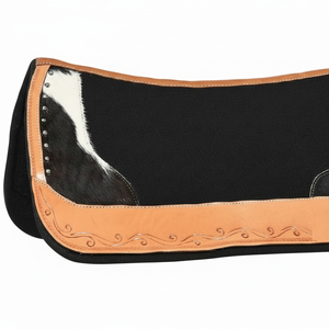 100% fieltro de lana manta de sillín contorneada occidental comodidad óptima equipo de caballo trabajo de cuero almohadillas ecuestres para SILLÍN - Product Image 1