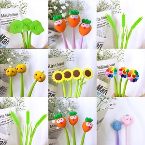 Mignon Unique Creative Coloré Tournesol Silicone Stylo Neutre 0.38mm Se Balançant Réduire La Pression Gel Stylo pour Le Bureau De L'école - Product Image 6